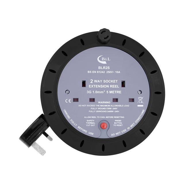2 Gang 5m Extension Reel