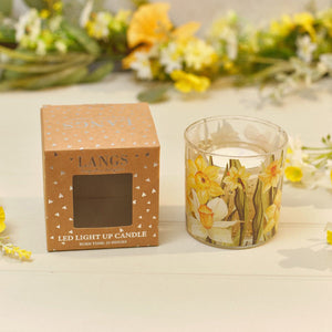 R13 DAFFODIL LED LIGHT UP CANDLE 160G UNSCENTED AND 200G GEL WAX 2FS106