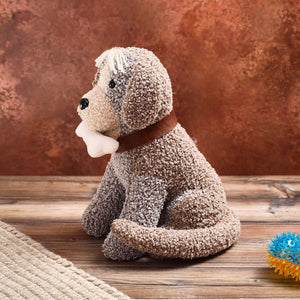 R13 PAWS FABRIC MIXED GREY DOG DOORTSTOP WITH COLLAR 4PE122