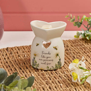 R13 FLORAL CERAMIC HEART SHAPED FRIENDS LIKE YOU BURNER 7FD103