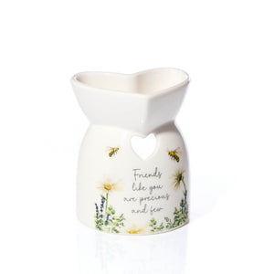 R13 FLORAL CERAMIC HEART SHAPED FRIENDS LIKE YOU BURNER 7FD103