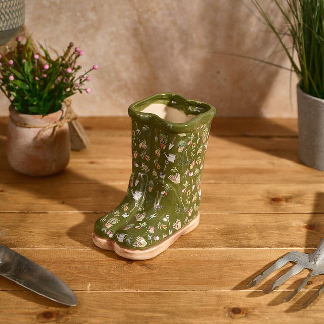 R13 LIFE OUTDOORS STONEWARE WELLY BOOT PLANTER 7LO137