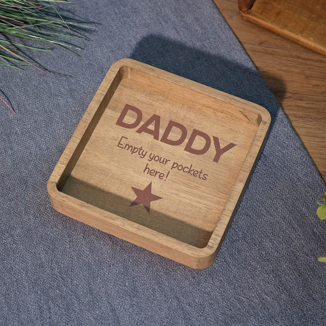 R13 DADDY EMPTY YOUR POCKETS HERE WOOD MAN TRAY 8DA301