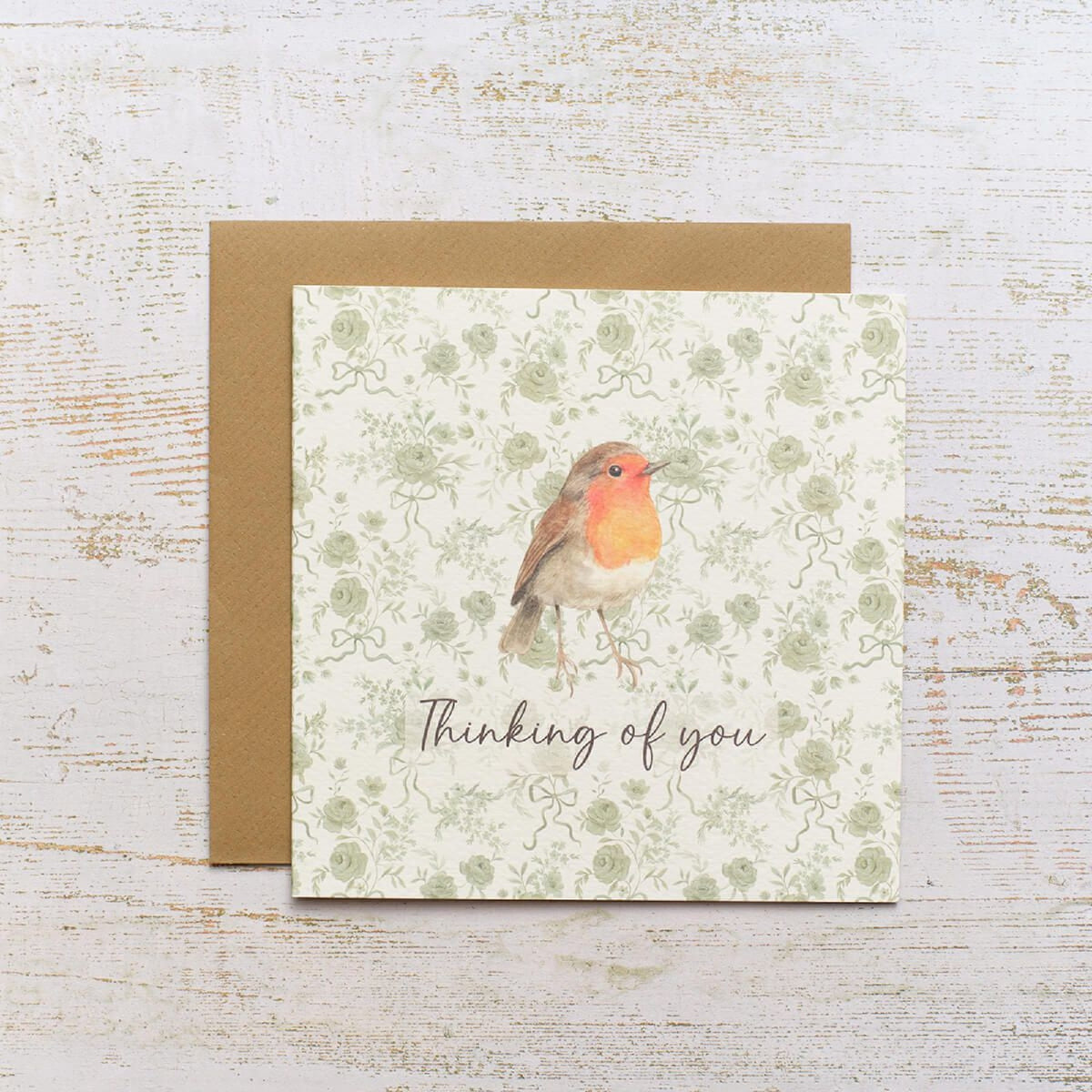 R13 WOODLAND COTTAGE ROBIN THINKING OF YOU CARD 4WC107