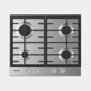 Hoover H-HOB 300 HHG6BRMX 60cm 4 Burner Gas Hob, Stainless Steel