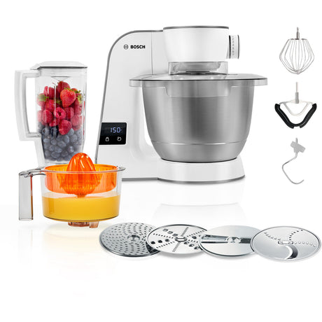 Bosch MUM5 Stand Mixer with Integrated Scales, 1000W, White | MUM5XW40G - FOOD PROCESSORS - Beattys of Loughrea