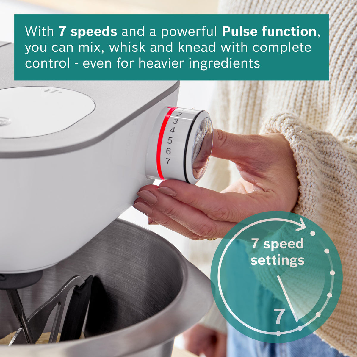 Bosch MUM5 Stand Mixer with Integrated Scales, 1000W, White | MUM5XW40G - FOOD PROCESSORS - Beattys of Loughrea