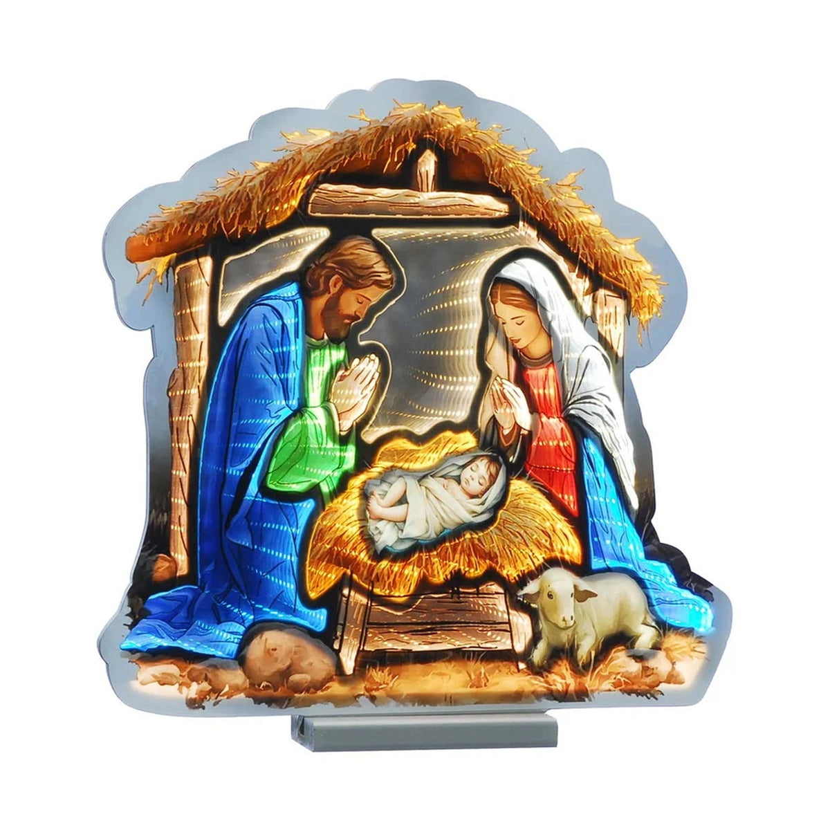 Festive Infinity Nativity Scene 40cm - XMAS ROOM DECORATION - LIGHT UP - Beattys of Loughrea