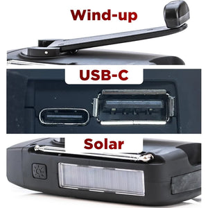 Ionos Almere Emergency Wind Up and Solar Radio with LED Torch