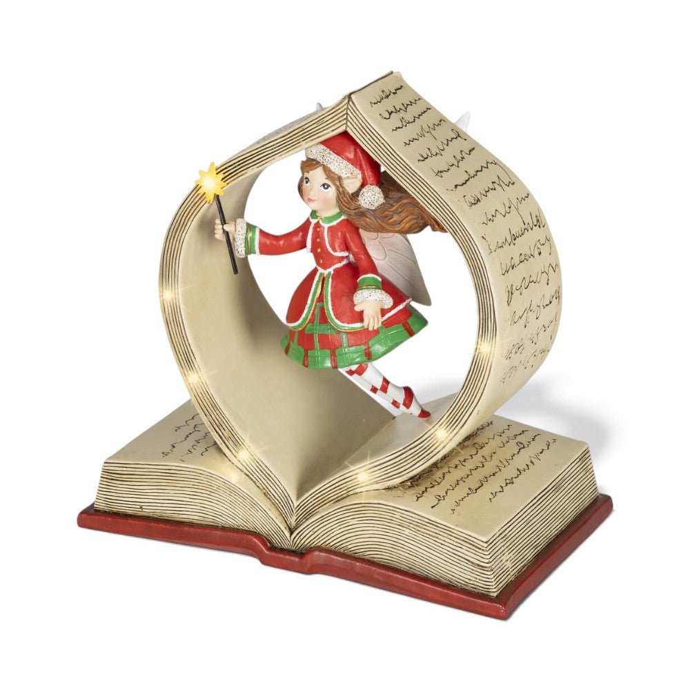 Decoris LED Fairy Storybook Decoration with Timer - XMAS CERAMIC WOOD RESIN GLASS ORNAMENTS - Beattys of Loughrea