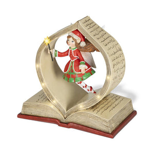 Decoris LED Fairy Storybook Decoration with Timer - XMAS CERAMIC WOOD RESIN GLASS ORNAMENTS - Beattys of Loughrea