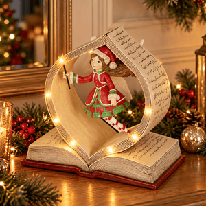 Decoris LED Fairy Storybook Decoration with Timer - XMAS CERAMIC WOOD RESIN GLASS ORNAMENTS - Beattys of Loughrea