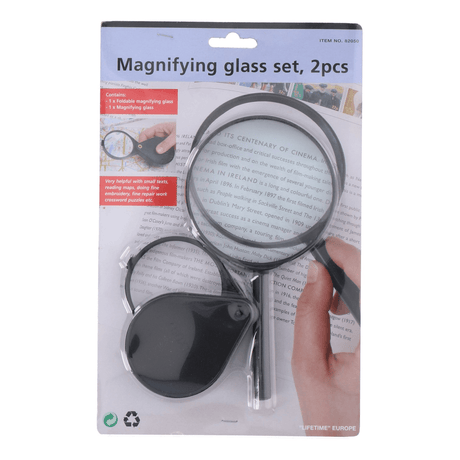 Magnifying Glass Set With Handle And Folding Lens 2 Piece - ART & CRAFT/MAGIC/AIRFIX - Beattys of Loughrea