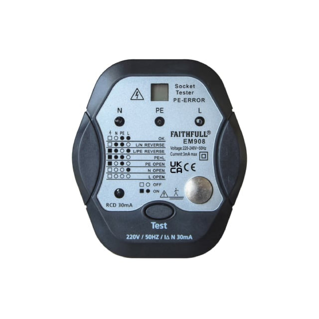Faithfull Socket Polarity Tester with RCD Test