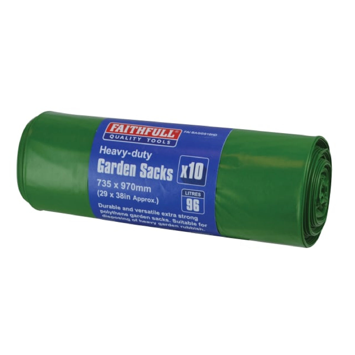 Faithfull Heavy-Duty Garden Sacks, Roll of 10