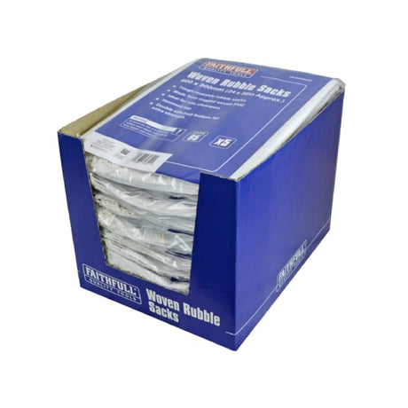Faithfull Woven White Rubble Sacks, Pack of 5 - BIN LINERS, REFUSE BAGS - Beattys of Loughrea