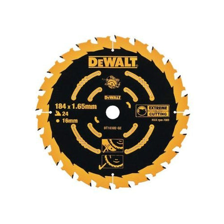 DEWALT EXTREME 184X16MM 24T CIRCULAR SAW BLADE DEWDT10302QZ - BLADES - Beattys of Loughrea