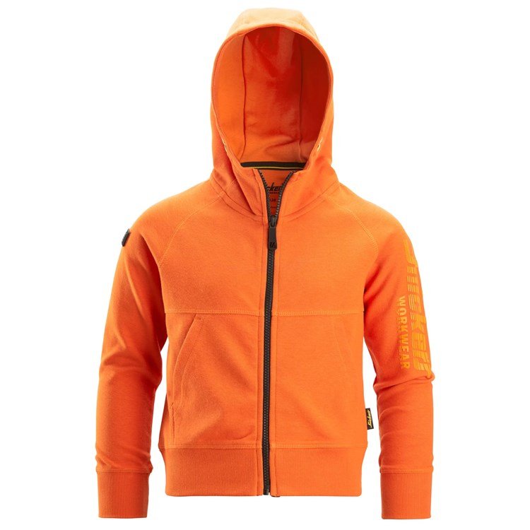 Snickers Junior Logo Full Zip Hoodie Orange - Size 158-164 (Age 12-14) - Beattys of Loughrea | www.beattys.ie