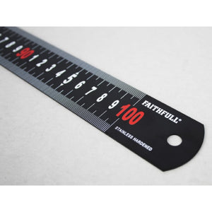 Faithfull Matt Black Stainless Steel Measuring Rule, 1000mm