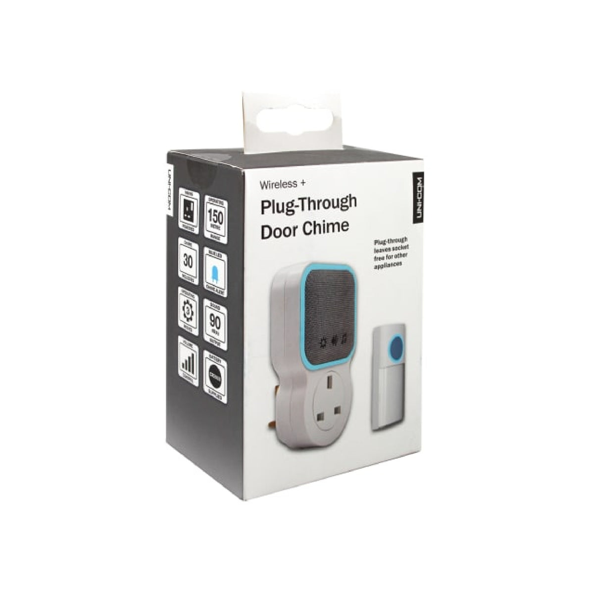 Uni-Com Plug-Through Door Chime, White