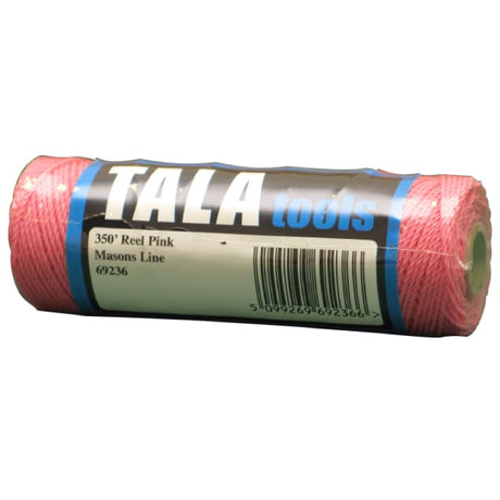 Tala Braided Mason's Line, Pink 106m (350ft) - CHALK LINES/ CARPENTERS PENCIL - Beattys of Loughrea