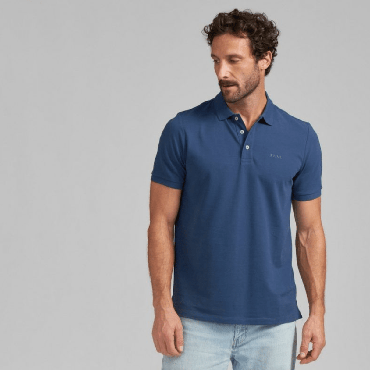 STIHL Polo Shirt Basic Blue XXL 04213011764 - ADULT CLOTHING (NOT WORKWEAR) - Beattys of Loughrea