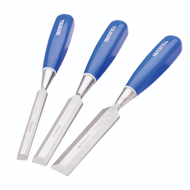 Faithfull 3 Piece Blue Chisel Set - WOOD/COLD CHISELS - Beattys of Loughrea