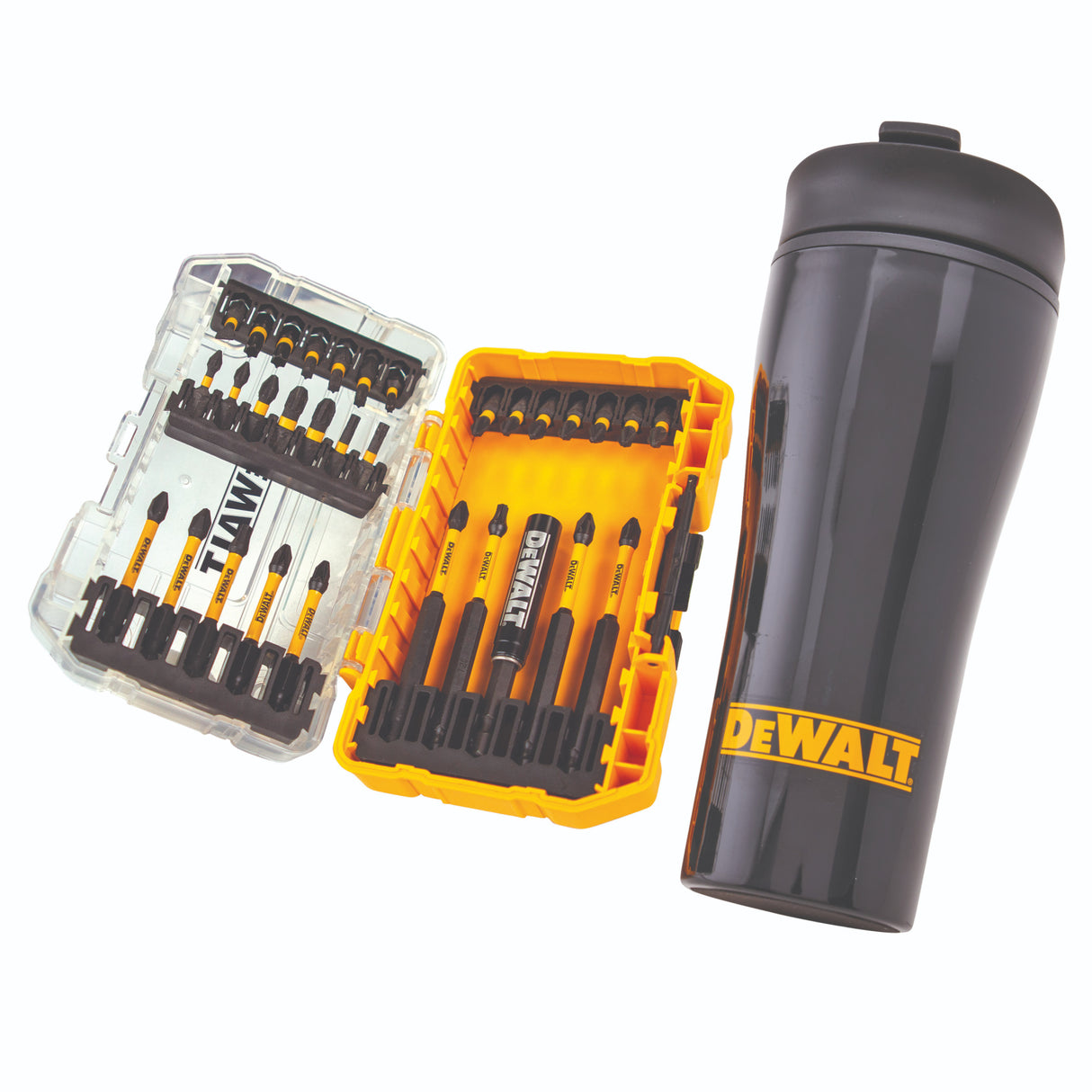 DeWalt 32 Piece FlexTorq Bit Set & Travel Mug - STEEL BITS/HSS - Beattys of Loughrea