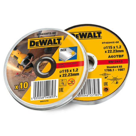 DeWalt Inox Metal and Stainless Cutting Discs 115mm, Tin of 10 - BLADES - Beattys of Loughrea