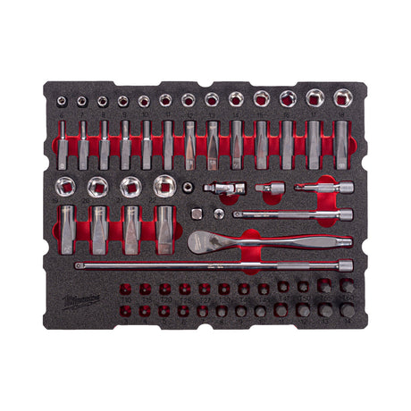 Milwaukee 68pc 1/4" Ratchet & Socket Set PACKOUT Foam Insert 4932501867 - SOCKETS - Beattys of Loughrea
