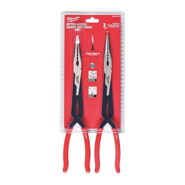 Milwaukee Long Reach Pliers Set 2pc 4932492499 - Beattys of Loughrea | www.beattys.ie