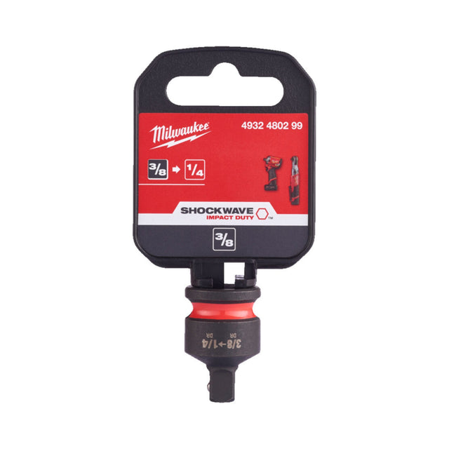 Milwaukee Impact Socket Adaptor 3/8" to 1/4" 4932480299 - TOOL SETS/ SOCKET SETS - Beattys of Loughrea