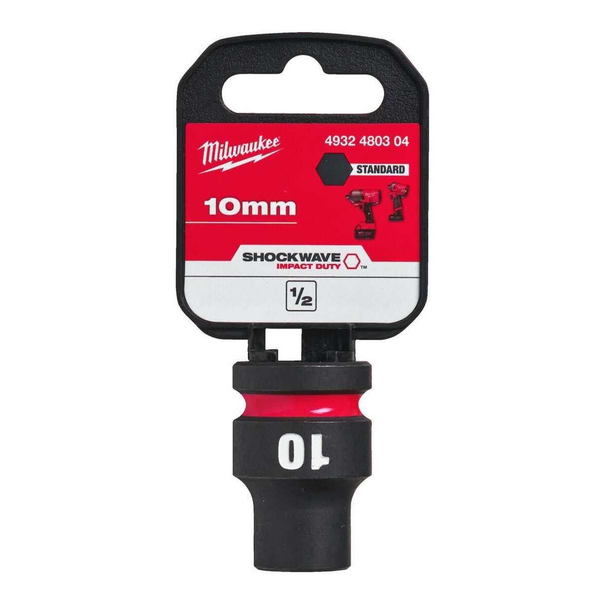 Milwaukee Shockwave Impact Socket 1/2" Drive 10mm Standard 4932480304 - SOCKETS - SINGLE, NOT SETS - Beattys of Loughrea