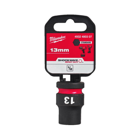 Milwaukee Shockwave Impact Socket 1/2" Drive 13mm Standard 4932480307 - SOCKETS - SINGLE, NOT SETS - Beattys of Loughrea