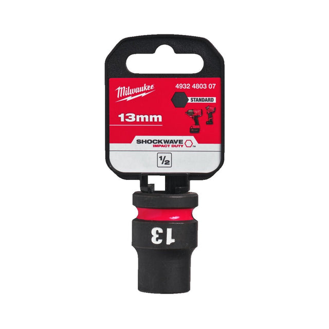 Milwaukee Shockwave Impact Socket 1/2" Drive 13mm Standard 4932480307 - SOCKETS - SINGLE, NOT SETS - Beattys of Loughrea