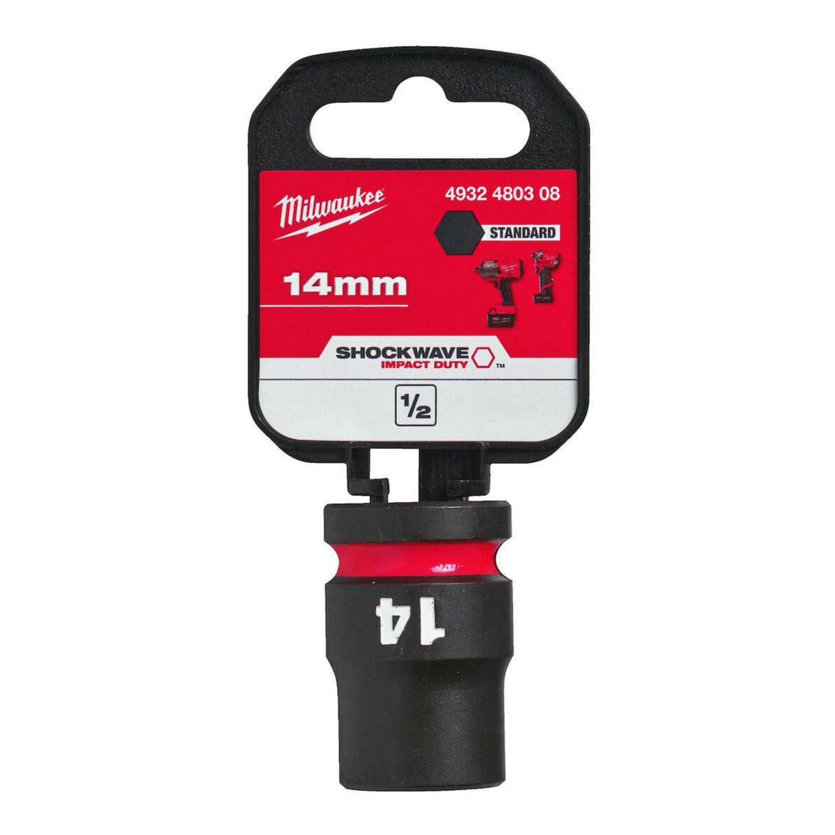 Milwaukee Shockwave Impact Socket 1/2" Drive 14mm Standard 4932480308 - SOCKETS - SINGLE, NOT SETS - Beattys of Loughrea