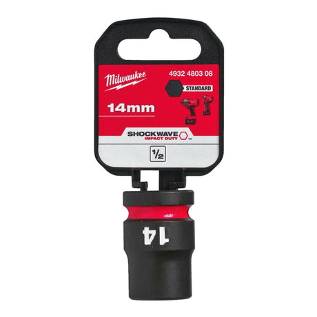 Milwaukee Shockwave Impact Socket 1/2" Drive 14mm Standard 4932480308 - SOCKETS - SINGLE, NOT SETS - Beattys of Loughrea