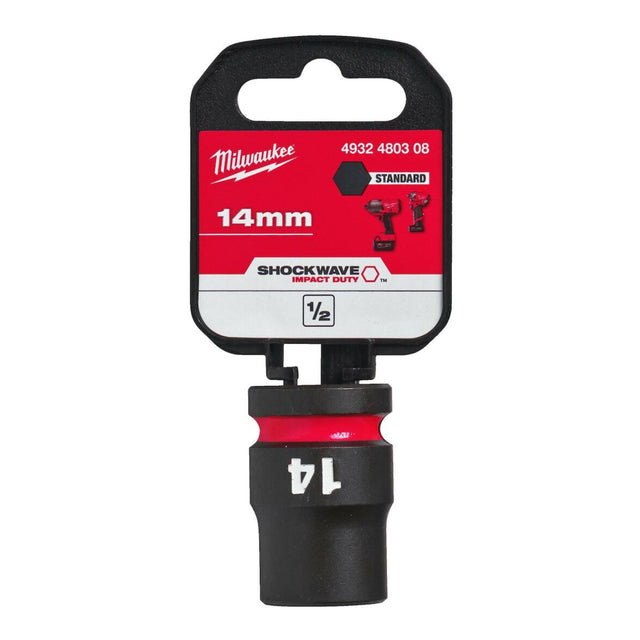 Milwaukee Shockwave Impact Socket 1/2" Drive 14mm Standard 4932480308 - SOCKETS - SINGLE, NOT SETS - Beattys of Loughrea