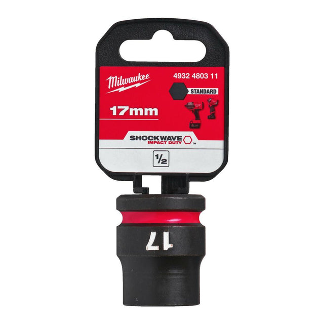 Milwaukee Shockwave Impact Socket 1/2" Drive 17mm Standard 4932480311 - SOCKETS - SINGLE, NOT SETS - Beattys of Loughrea