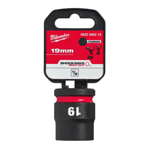 Milwaukee Shockwave Impact Socket 1/2" Drive 19mm Standard 4932480313 - SOCKETS - SINGLE, NOT SETS - Beattys of Loughrea