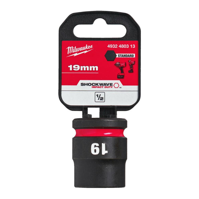 Milwaukee Shockwave Impact Socket 1/2" Drive 19mm Standard 4932480313 - SOCKETS - SINGLE, NOT SETS - Beattys of Loughrea
