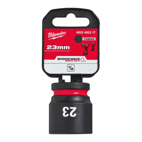 Milwaukee Shockwave Impact Socket 1/2" Drive 23mm Standard 4932480317 - SOCKETS - SINGLE, NOT SETS - Beattys of Loughrea