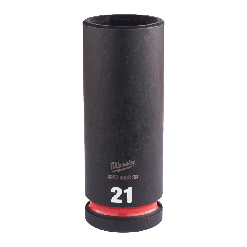 Milwaukee Shockwave Impact Socket 1/2" Drive 21mm Deep 4932480339 - TOOL SETS/ SOCKET SETS - Beattys of Loughrea