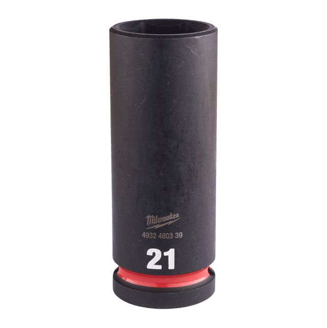 Milwaukee Shockwave Impact Socket 1/2" Drive 21mm Deep 4932480339 - TOOL SETS/ SOCKET SETS - Beattys of Loughrea