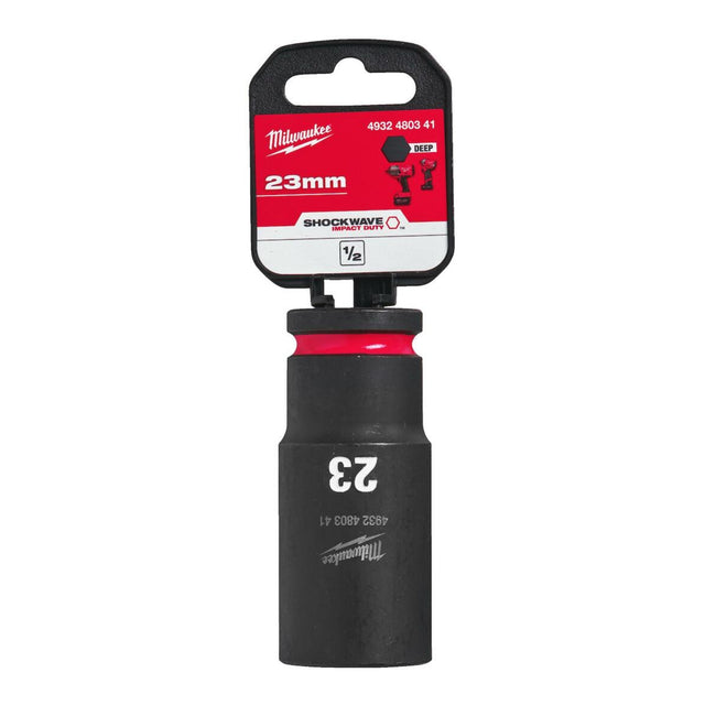 Milwaukee Shockwave Impact Socket 1/2" Drive 23mm Deep 4932480341 - TOOL SETS/ SOCKET SETS - Beattys of Loughrea