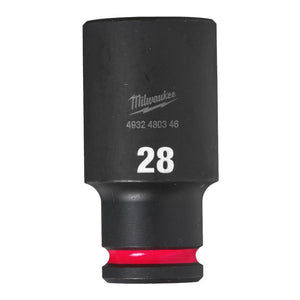 Milwaukee Shockwave Impact Socket 1/2" Drive 28mm Deep 4932480346 - TOOL SETS/ SOCKET SETS - Beattys of Loughrea