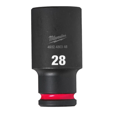 Milwaukee Shockwave Impact Socket 1/2" Drive 28mm Deep 4932480346 - TOOL SETS/ SOCKET SETS - Beattys of Loughrea