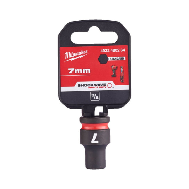 Milwaukee Shockwave Impact Socket 3/8" Drive 7mm Standard 4932480264 - TOOL SETS/ SOCKET SETS - Beattys of Loughrea