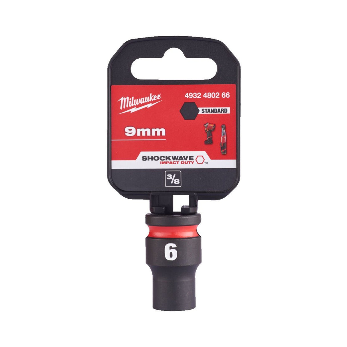 Milwaukee Shockwave Impact Socket 3/8" Drive 9mm Standard 4932480266 - TOOL SETS/ SOCKET SETS - Beattys of Loughrea