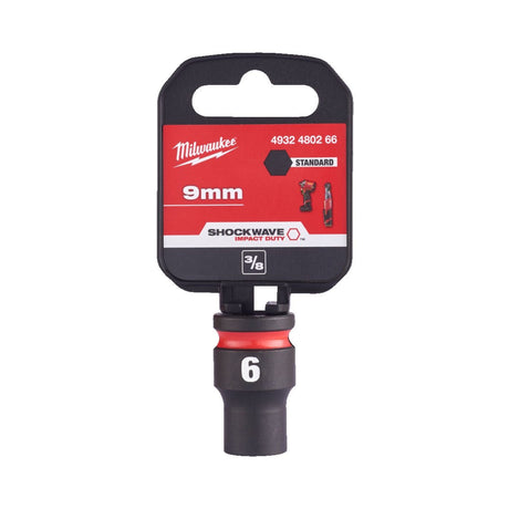Milwaukee Shockwave Impact Socket 3/8" Drive 9mm Standard 4932480266 - TOOL SETS/ SOCKET SETS - Beattys of Loughrea
